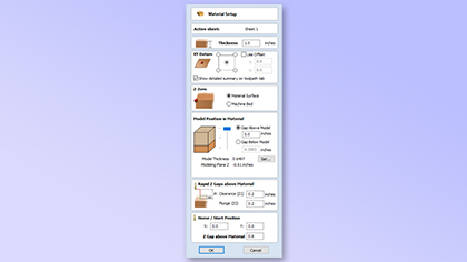 Ustawienie materiału