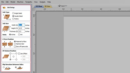Ustawienia zadania i materiału