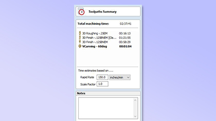 Szacowane czasy obróbki